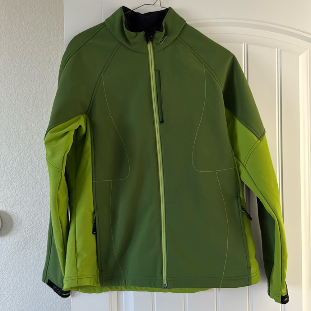 Brooks Jacket Womens Small‎ Green Shelter Tech Zip Up Running Walking Outdoor